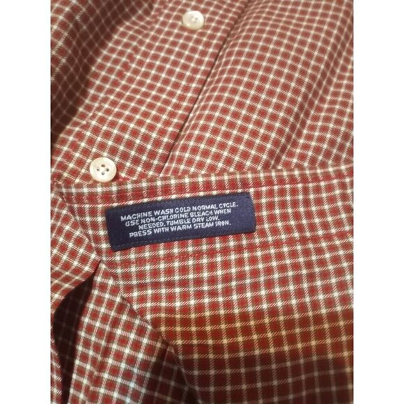 New Daniel Cremieux Collection Fine Italian Fabric Red Plaid Shirt Size Large L - Picture 11 of 13